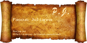 Pascus Julianna névjegykártya
